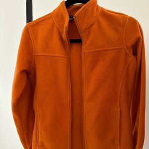 Boys Orange Fleece Jacket Zipper